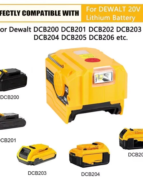 Load image into Gallery viewer, PowerPro Dewalt Battery Inverter – 18V-20V DC to 120V/220V AC with Dual USB, Ultimate Outdoor Power Adapter
