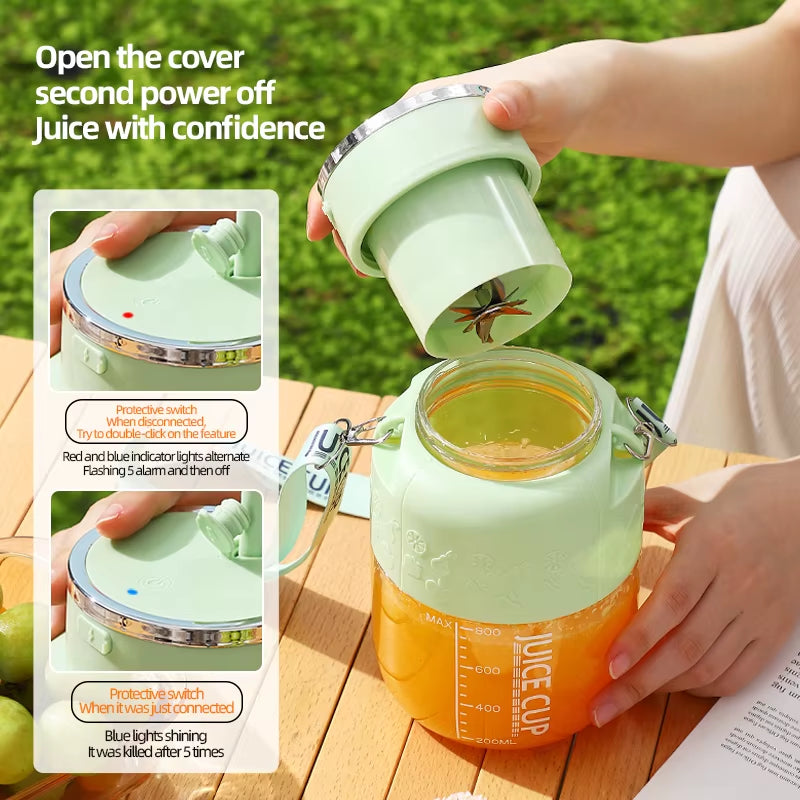 PowerJuice 800ml Electric Sports Cup – USB Rechargeable Juicer for Smoothies, Shakes, & More